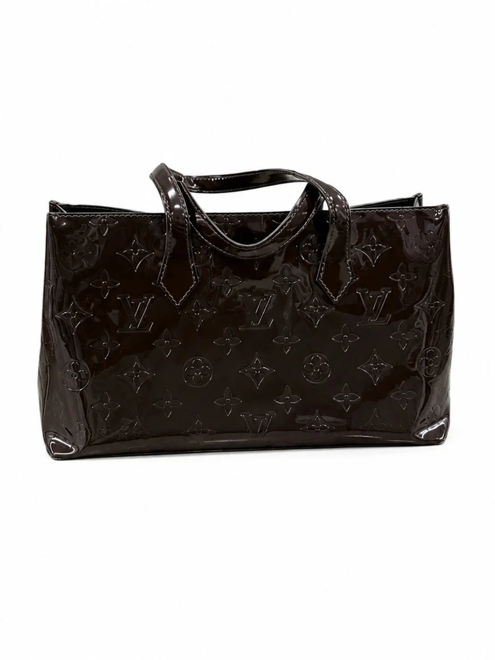 Louis Vuitton Vernis Wilshire Monogram PM Purse Shoulder Bag Amarante Top Handle